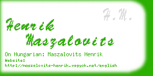 henrik maszalovits business card